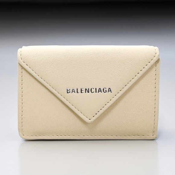 Balenciaga White Ivory Tri Wallet - Picture 1 of 5